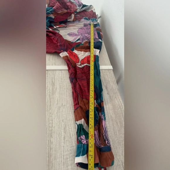 Annie + Otis Silk Cotton Tropical Print Open Front Cardigan Coverup Oversized Lg - Picture 8 of 10